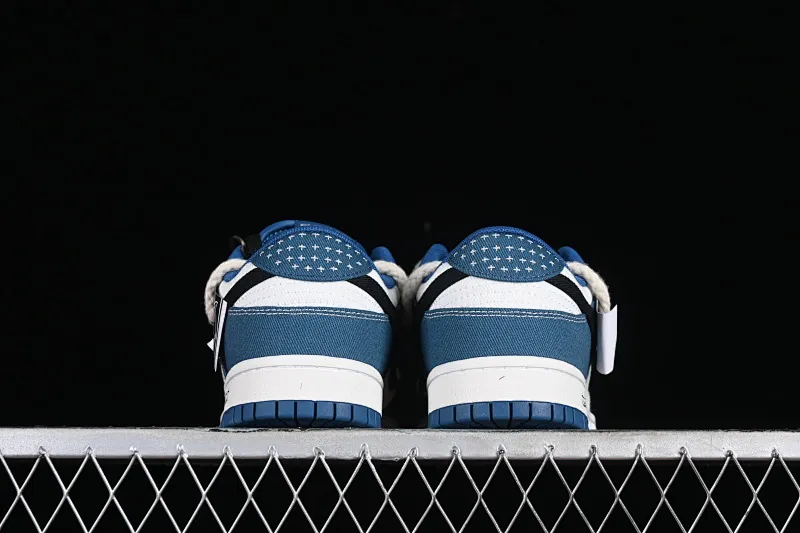 All categories Nk SB Dunk series Nk SB Dunk Low Low-top sneakers Nk Dunk Low Black and white blue High street style Protect the ocean Hemp rope deconstruction SB strap low-top casual sneakers DV0834-101